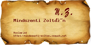 Mindszenti Zoltán névjegykártya